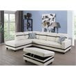Lifestyle Furniture Lemonda Left-Facing Sectional & Ottoman in White/Black