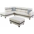 Lifestyle Furniture Lemonda Left-Facing Sectional & Ottoman in White/Black