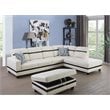 Lifestyle Furniture Biscuits Right-Facing Sectional & Ottoman in White/Black