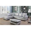 Lifestyle Furniture Lemonda Left-Facing Sectional & Ottoman in Silver/White