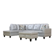 Lifestyle Furniture Lemonda Left-Facing Sectional & Ottoman in Silver/White