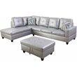 Lifestyle Furniture Lemonda Left-Facing Sectional & Ottoman in Silver/White
