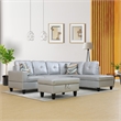 Lifestyle Furniture Biscuits Right-Facing Sectional & Ottoman in Silver/White