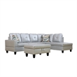 Lifestyle Furniture Biscuits Right-Facing Sectional & Ottoman in Silver/White
