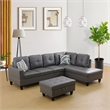 Lifestyle Furniture Biscuits Right-Facing Sectional & Ottoman in Raining Gray