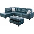 Lifestyle Furniture Lemonda Left-Facing Sectional & Ottoman in Forest Green