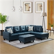 Lifestyle Furniture Biscuits Right-Facing Sectional & Ottoman in Forest Green