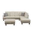 Lifestyle Furniture Biscuits Right-Facing Sectional & Ottoman in White/Black