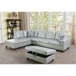 Lifestyle Furniture Lemonda Left-Facing Sectional & Ottoman in Silver/Green