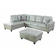 Lifestyle Furniture Lemonda Left-Facing Sectional & Ottoman in Silver/Green
