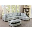 Lifestyle Furniture Biscuits Right-Facing Sectional & Ottoman in Silver/Green