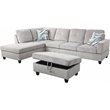 Lifestyle Furniture Lemonda Left-Facing Sectional & Ottoman in Elephant Gray