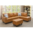Star Home Living Faux Leather 3-Piece Right Facing Sectional Set in Rusty Orange