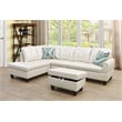 Star Home Living Faux Leather 3-Piece Left Facing Sectional Set in Off White