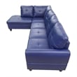 Star Home Living Faux Leather 3-Piece Left Facing Sectional Set in Navy Blue