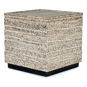 wilton 18.25 in. sand beige textured square wood top accent table