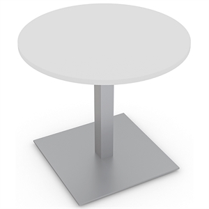 3 person round conference table square brushed aluminum base 34