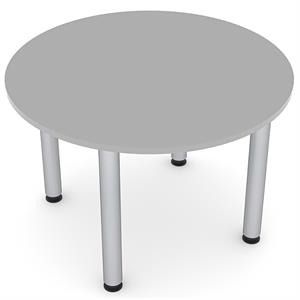 3 person round conference table metal post legs 34