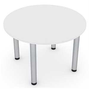 3 person round conference table metal post legs 34