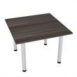 4 Person Square Conference Metal Post Legs Engineered Wood 42 Black Oak