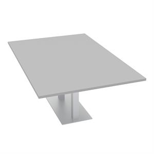6 person wide rectangular conference table 48x72 square metal base light gray