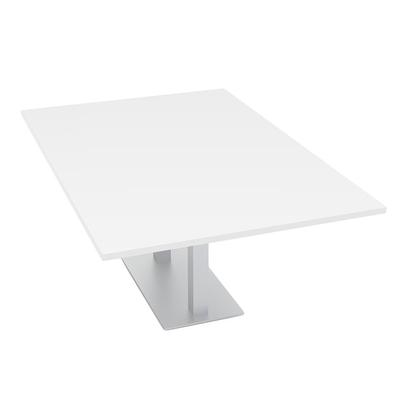 6 Person Wide Rectangular Conference Table 48X72 Square Metal Base White