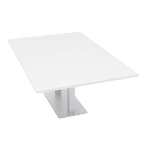 6 person wide rectangular conference table 48x72 square metal base white