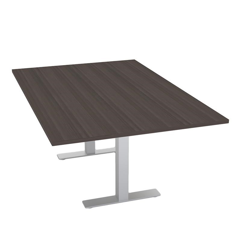 6 Person Wide Rectangular Conference Table 48X72 Metal T-Bases Black Oak