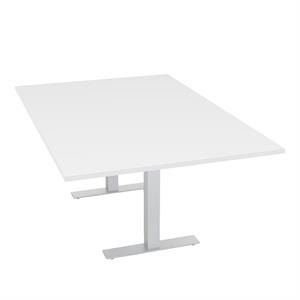 6 person wide rectangular conference table 48x72 metal t-bases white