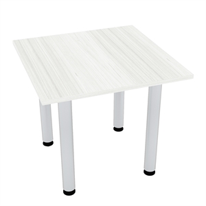 34 small square conference table post legs engineered wood white cypress
