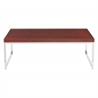 Wall Street Espresso Coffee Wood Table and Metal Chrome Legs