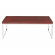 Wall Street Espresso Coffee Wood Table and Metal Chrome Legs