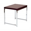 Wall Street End Table Espresso Wood Veneer Top with Chrome legs