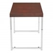 Wall Street End Table Espresso Wood Veneer Top with Chrome legs