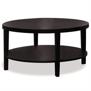 merge 36 inch round espresso wood and wood engineered coffee table