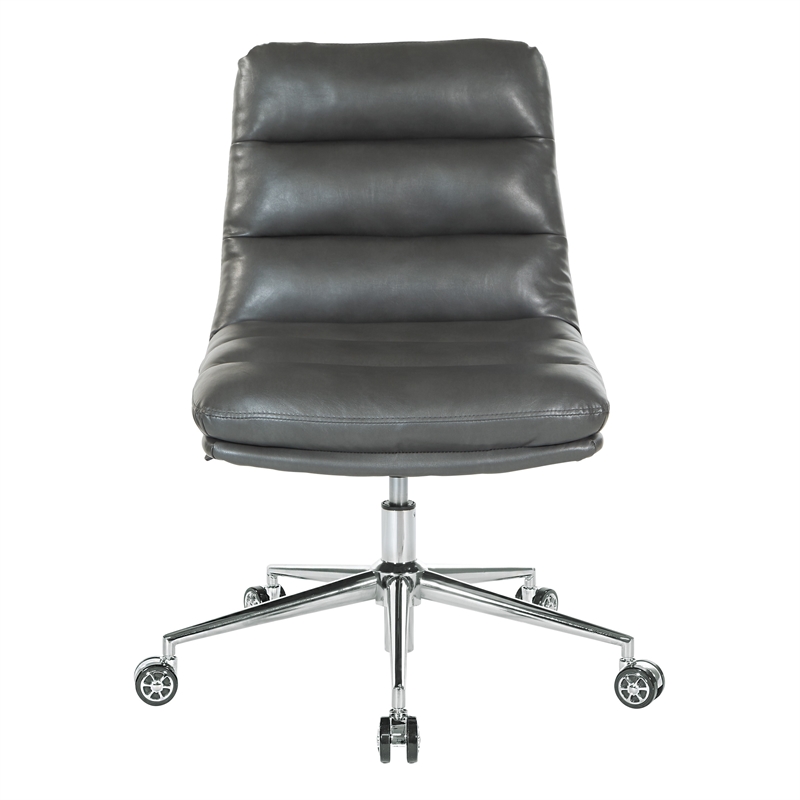 Leather and discount chrome office chair