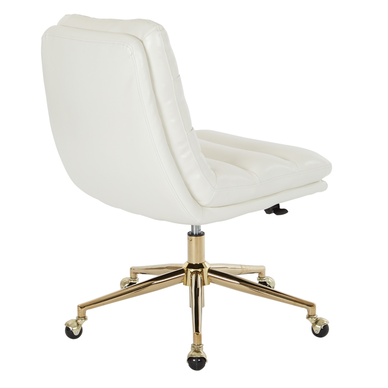 Legacy Faux Leather Swivel Armless, Armless Desk Chair
