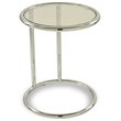 OSP Home Furnishings Yield Glass Circle Table in Chrome Finish with Glass Top