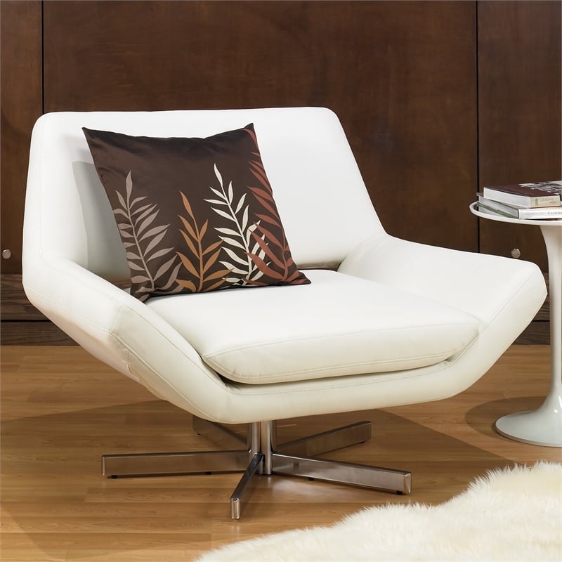 Yield 40 in White Faux Leather Wide Chair YLD5141W32