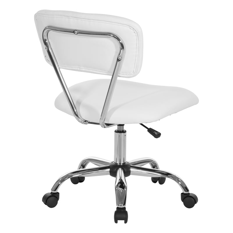 Vista Task Office Chair in White Vinyl by OSP Home Furnishings