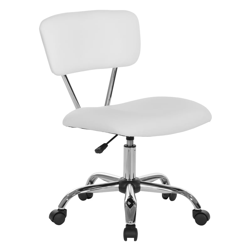 Vista Task Office Chair in White Vinyl by OSP Home Furnishings