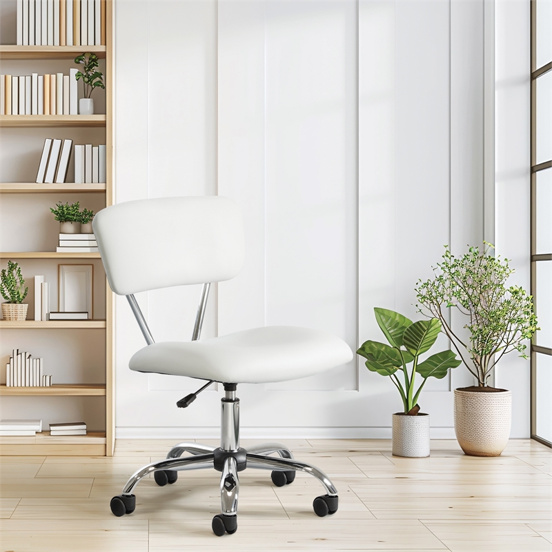 Vista Task Office Chair in White Vinyl by OSP Home Furnishings