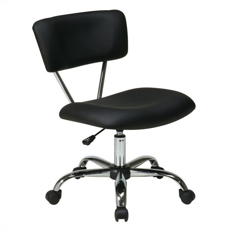 OSP Home Furnishings Vista Task Office Chair in Black Vinyl | Cymax ...