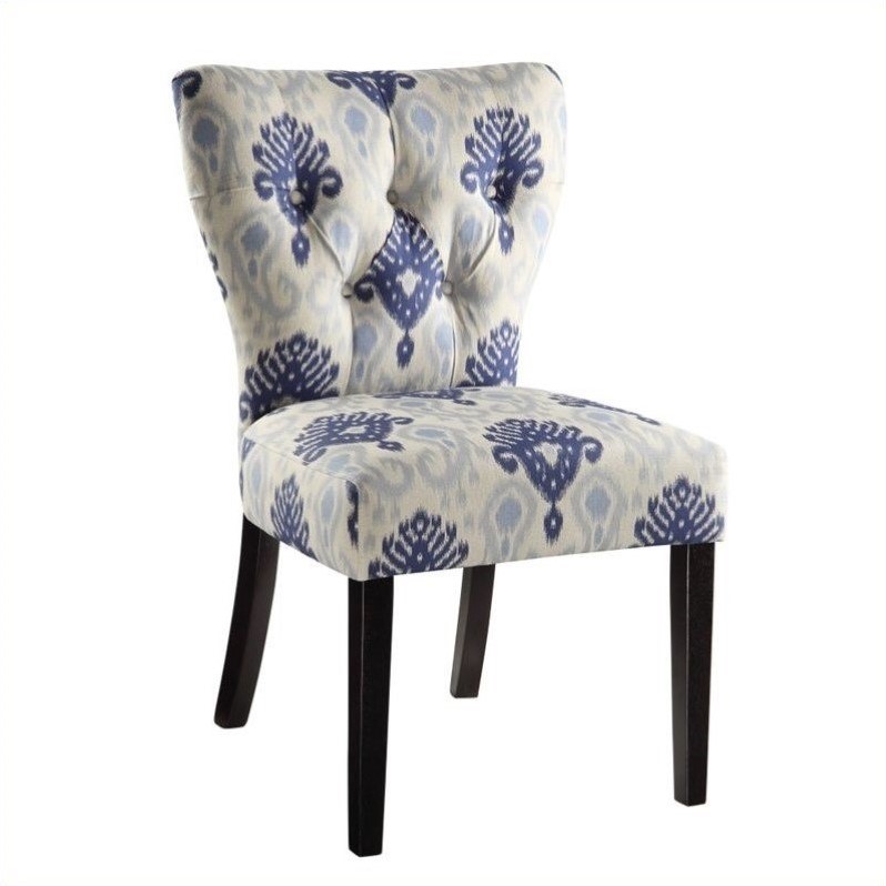 Dining Chair in Medallion Ikat Blue - AND-M13