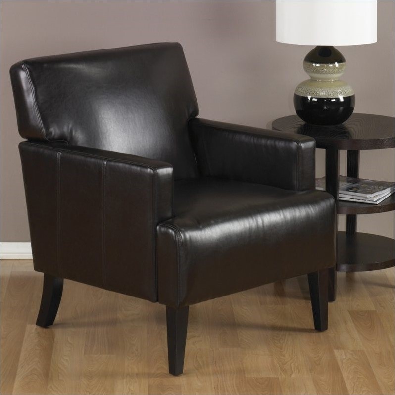 Leather Arm Chair in Espresso - CAR51A-EBD