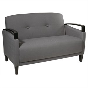 Main Street Loveseat in Woven Charcoal Gray Fabric