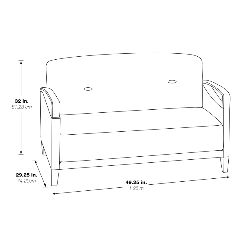 Main Street Loveseat in Woven Blue Indigo Fabric