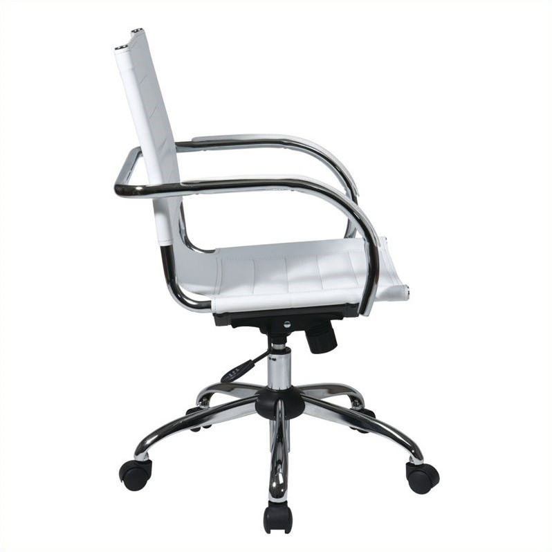 Trinidad Vinyl Office Chair in White by OSP Home Furnishings Cymax