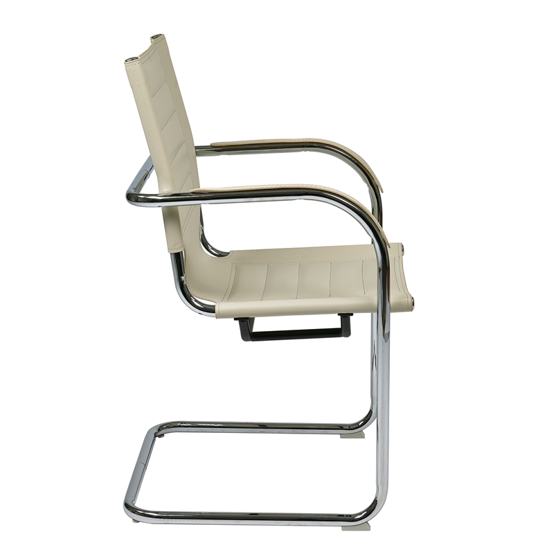 OSP Home Furnishings Trinidad Guest Chair in Cream Beige Vinyl