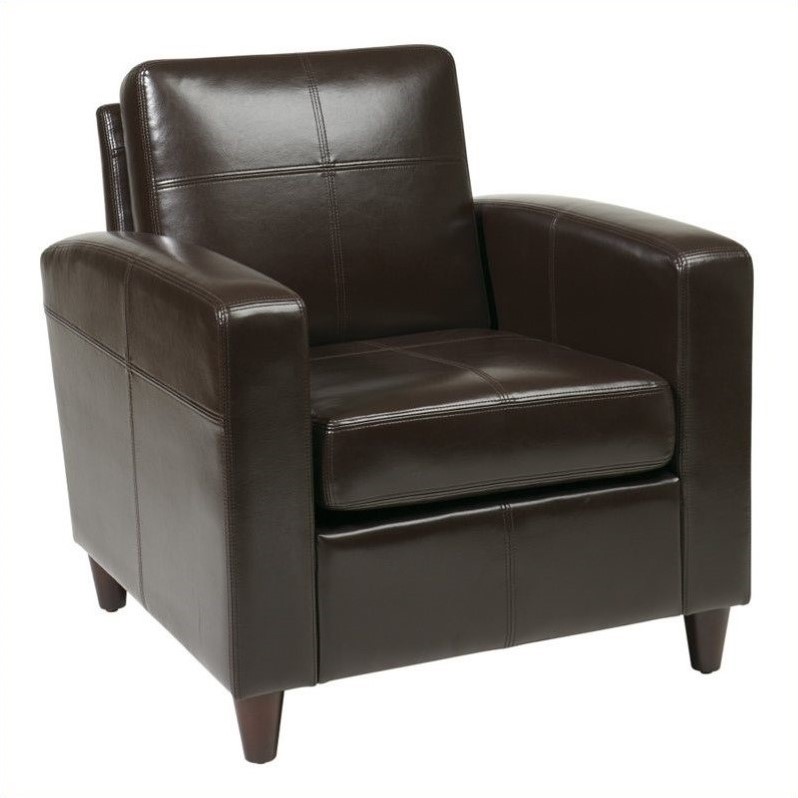 Leather Club Chair in Espresso VNS51AEBD